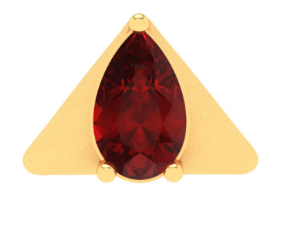 18KT Triangle Shape With A Oval Shape Red Stone Gold Nosepin From Online Exclusive Collection Online