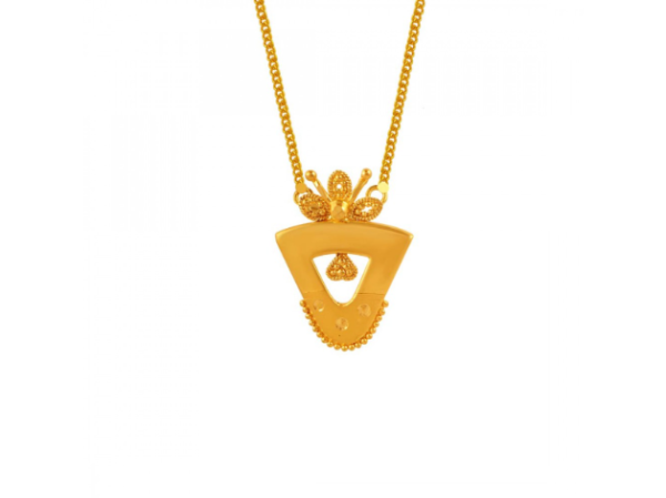 22k Triangular Gold Chain Pendant For Cheap