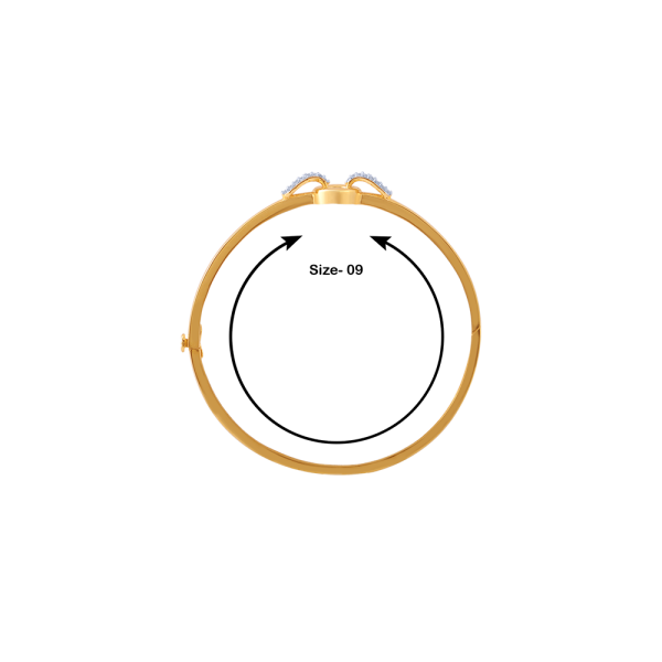 14KT (585) Yellow Gold And American Diamond Bangle For Women on Sale