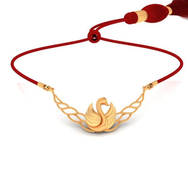 Leafy Swan Designed 18k Gold Necklace on Sale