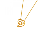 22k Interloped Heart Shaped Gold Chain Pendant Supply