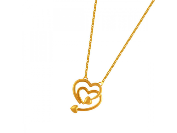 22k Interloped Heart Shaped Gold Chain Pendant Supply