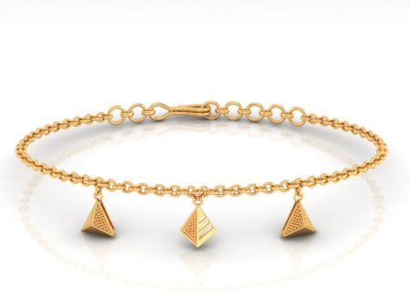 18k Exquisite Gold Bracelet With Beautiful Triangular Designs Online Hot Sale