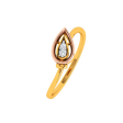 Triangular Flower Bud Design Diamond Studded Unique 14KT Gold Ring Online Hot Sale