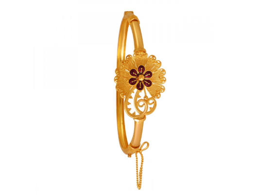 22k Flower Shape Gold Bangle In Meenakari Style Online Sale