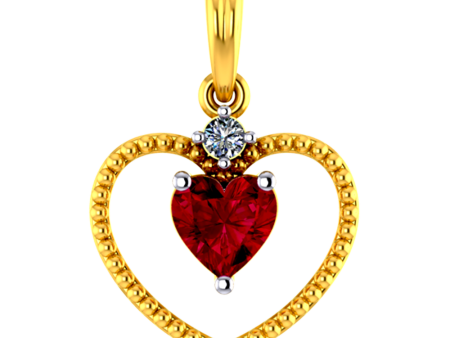 Heart Shaped 18k Diamond Pendant With A Mini Heart And Diamond Studs For Sale