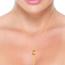 22KT (916) Yellow Gold  Chain Pendant For Women For Sale