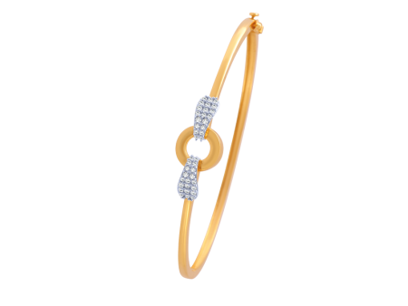 14KT (585) Yellow Gold And American Diamond Bangle For Women on Sale