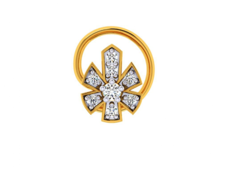 18KT (750) Yellow Gold And Diamond Nosepin For Women Online Hot Sale