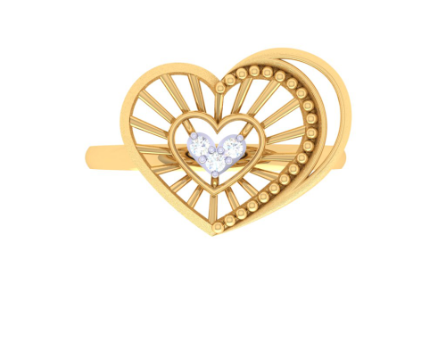 Heart Shaped Unique Gold Rings For Women on Sale