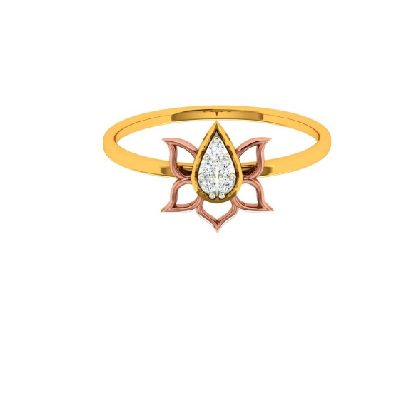 Floral Craft Petals Bloom Aesthetic 14 Kt Yellow Gold Ring For Cheap