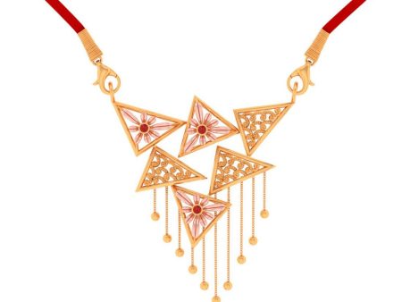 Triangle Designed 18k Gold Necklace For Discount