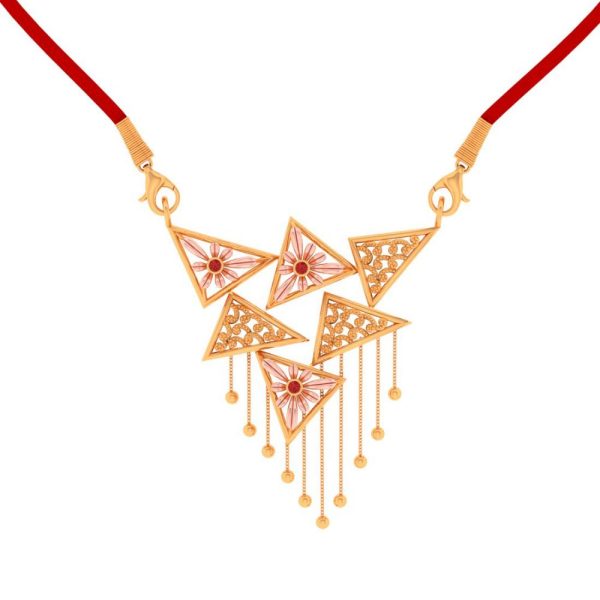 Triangle Designed 18k Gold Necklace For Discount