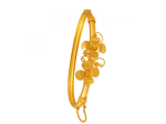 22k Delicate Gold Bangles With Two Flowers Shape Details on Sale