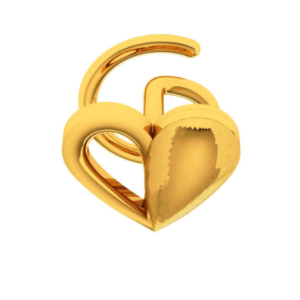 14KT Heart Shape Gold Nose Stud For Girls For Cheap