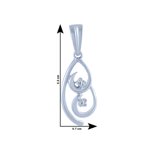 18k (750) White Gold And Diamond Pendant For Women Sale