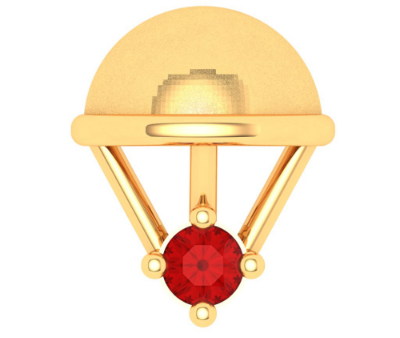 14KT Parachute Shape With A Red Stone Gold Nosepin From Online Exclusive Sale