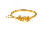 22k Delicate Gold Bangles With Two Flowers Shape Details on Sale