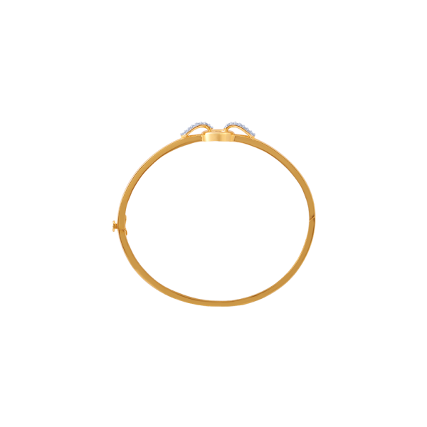 14KT (585) Yellow Gold And American Diamond Bangle For Women on Sale