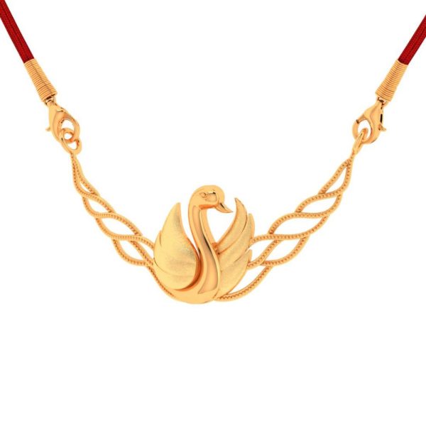 Leafy Swan Designed 18k Gold Necklace on Sale