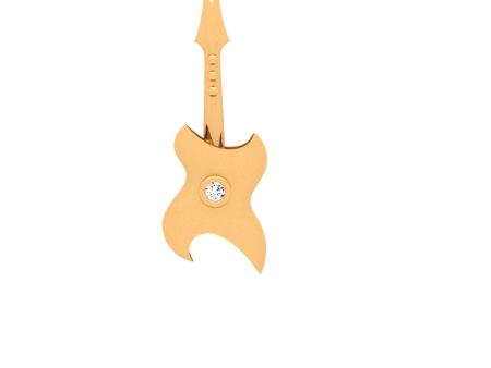 Guitar Style Yellow 18k Gold Diamond Pendant Cheap