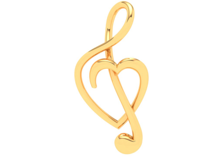 18KT Musical Note And Heart Shape Gold Pendant From Online Exclusive Collection Cheap