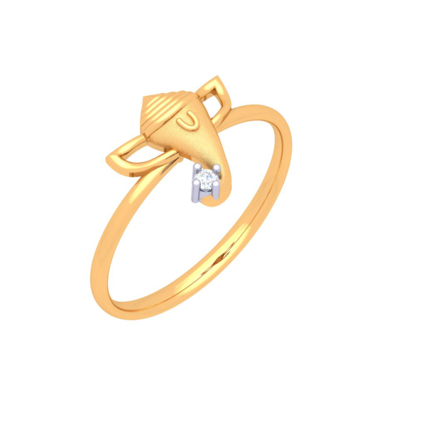 18k Gold Ring Encrusted With A Beautiful Diamond For You Discount