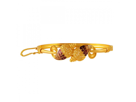 22k Timeless Gold Bangles With Two Conch Shape Details Supply