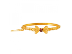 22k Elegant Gold Bangles With Meenakari Flower Detail Hot on Sale