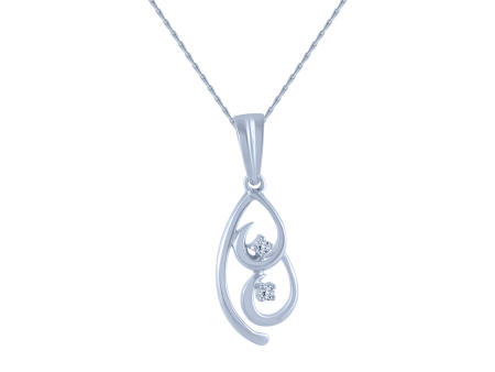 18k (750) White Gold And Diamond Pendant For Women Sale