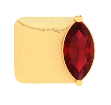 14KT Unique Shape Gold Nosepin With A Leaf Shape Red Stone From Online Exclusive Cheap