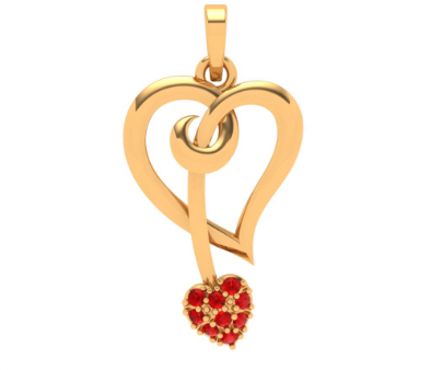 14k Double Heart Themed Gold Locket For Contemporary Look Fashion