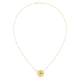 14k Gold Flower Necklace With Pearls On A Chain For Cheap