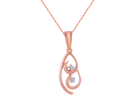 18k (750) Rose Gold And Diamond Pendant For Women Discount