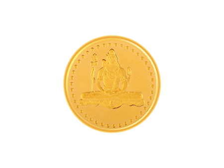 22k (916) 5 Gm Shiv Yellow Gold Coin For Cheap