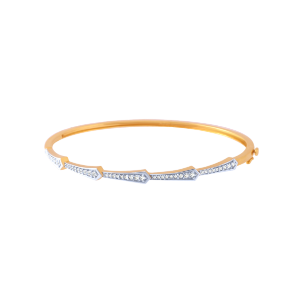 14KT (585) Yellow Gold And American Diamond Bangle For Women Sale