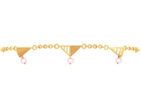 18k Graceful Gold Bracelets With Conical Shapes And Beads Cheap