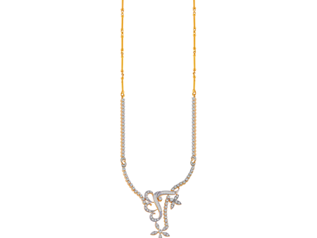 18KT (750) Yellow Gold And Solitaire Necklace For Women Online Hot Sale