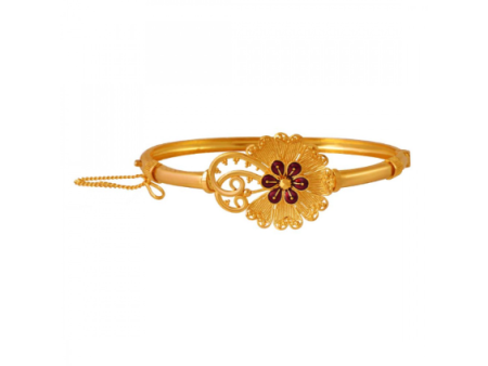 22k Flower Shape Gold Bangle In Meenakari Style Online Sale