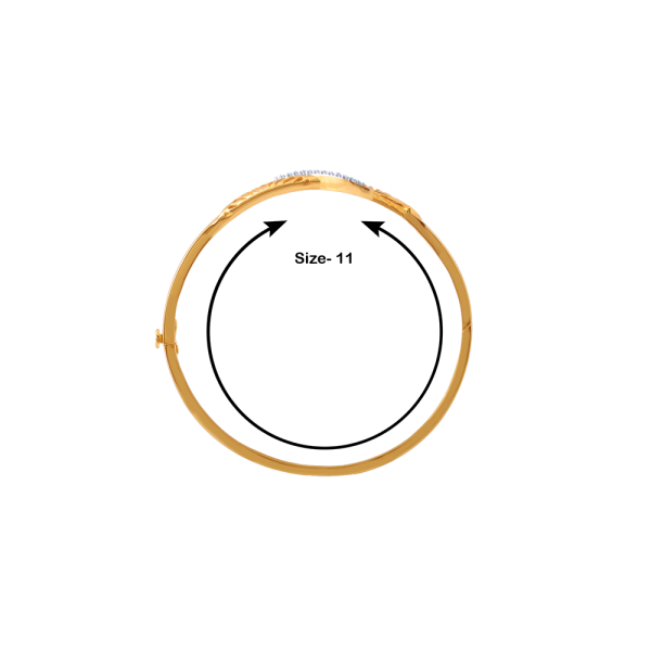 14KT (585) Yellow Gold And American Diamond Bangle For Women Discount