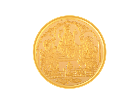 22k (916) 10 Gm Lakshmi, Saraswati, Ganesh Yellow Gold Coin For Discount