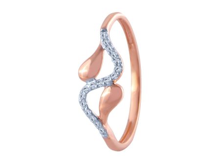 18k (750) Rose Gold And Diamond Ring For Women Supply