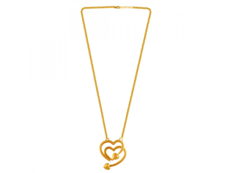 22k Interloped Heart Shaped Gold Chain Pendant Supply