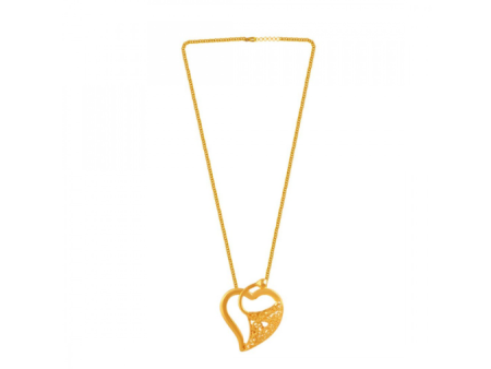 Intricately Designed Heart Shaped 22k Gold Chain Pendant Online Hot Sale