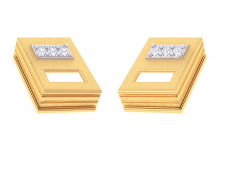 18k Book Shape Diamond Earring From Diamond Collection Sale