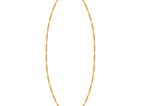 22k Sleek And Twisted Design Gold Chain For Women Fashion