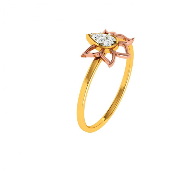 Floral Craft Petals Bloom Aesthetic 14 Kt Yellow Gold Ring For Cheap