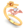 18k Beautiful Diamond Ring With A Yellow Gold Bird From P.c Chandra Jewellers Online Sale