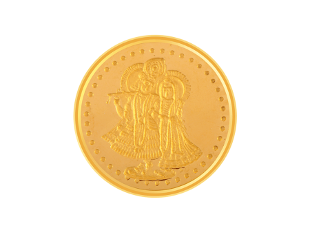 22k (916) 10 Gm Radha-krishna Yellow Gold Coin Cheap