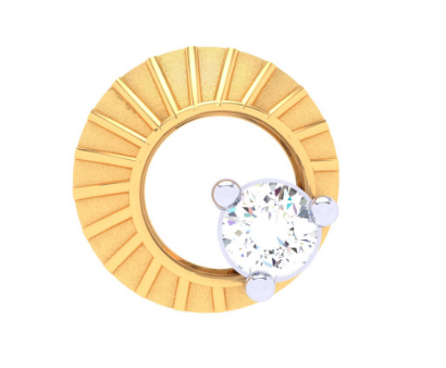 14KT Circle Shaped Gold Nosepin With A Diamond From Online Exclusive Collection Fashion